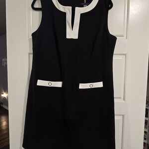 Tommy Hilfiger Black Mini Dress with White Trim